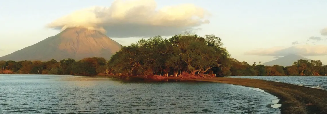 Ometepe Volcano from distance