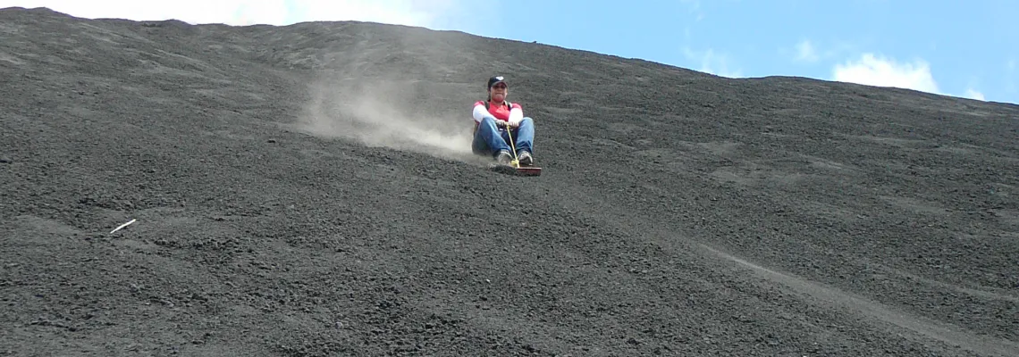 Sand boarding on Volcano