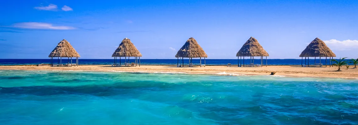 Belize crystal clear waters at the Caribbean