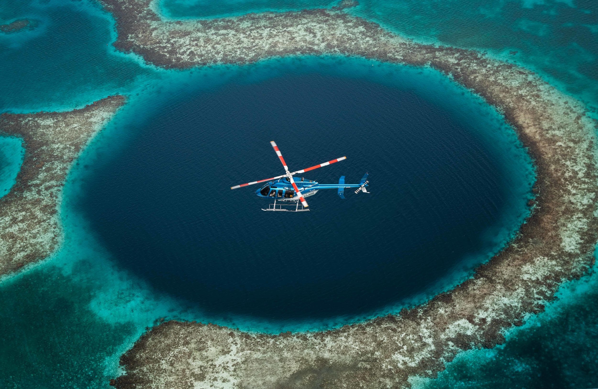 Flying over Blue Hole Travel Pioneers Experience