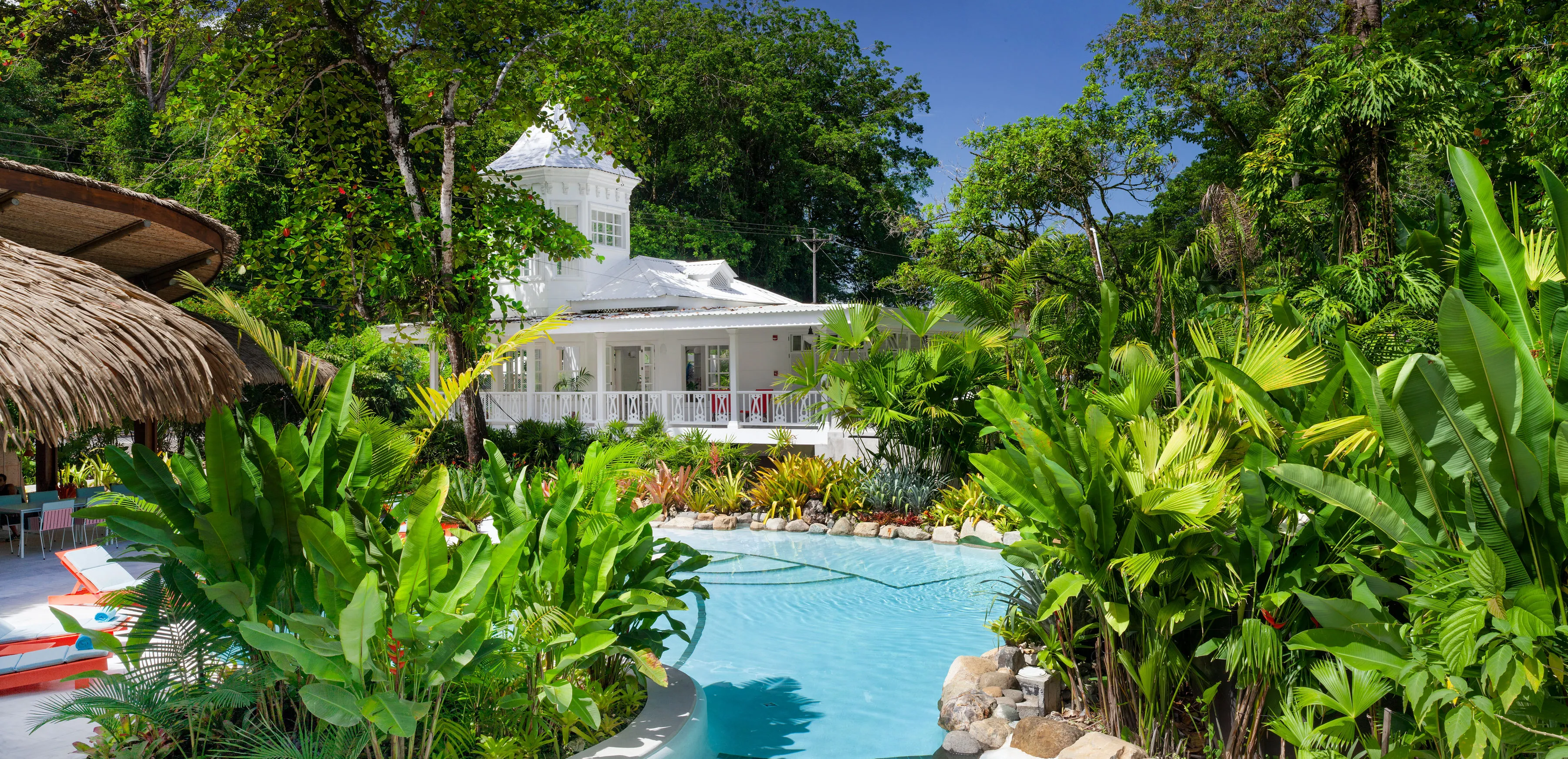 Main building and pool