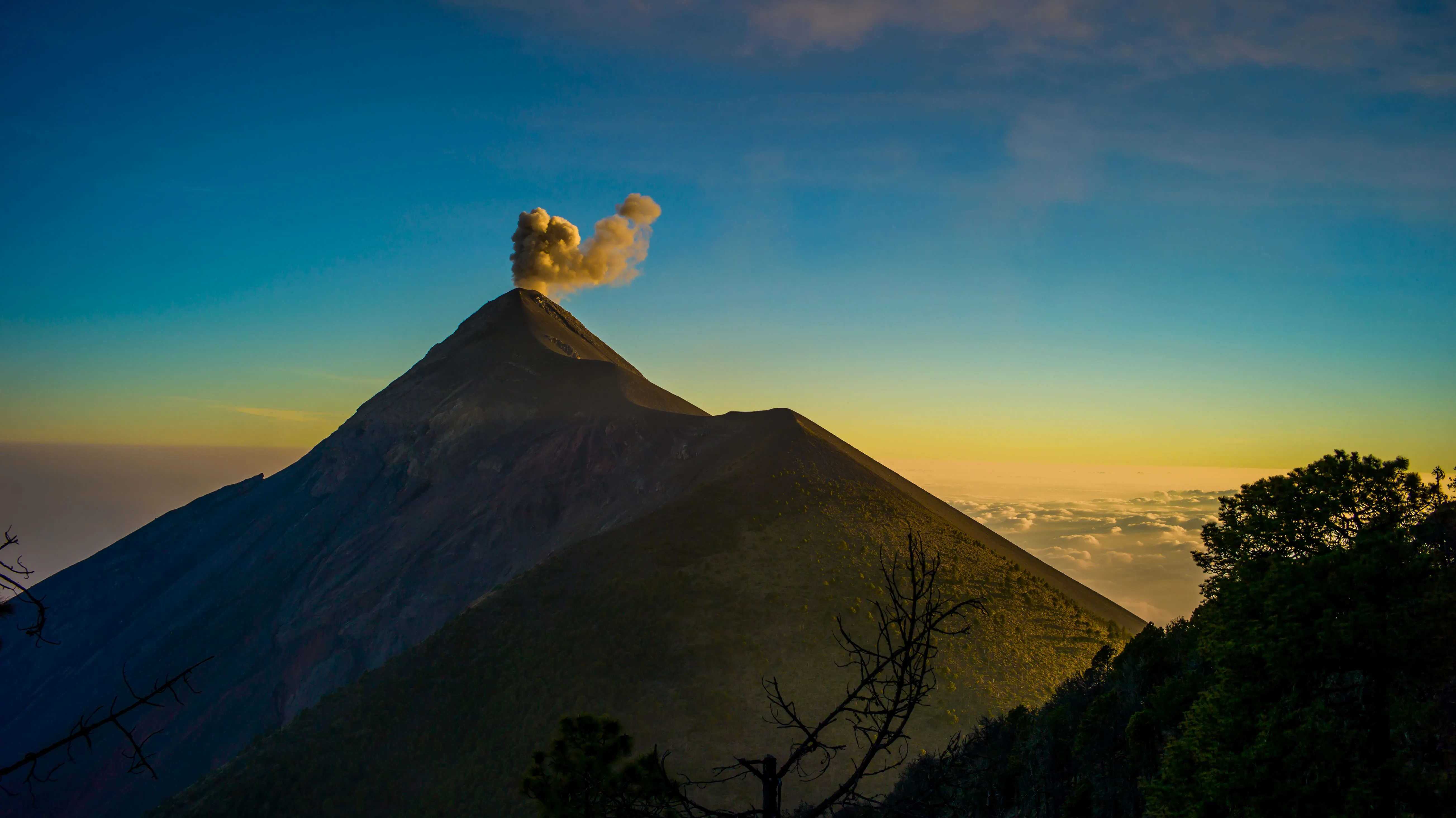 Acatenango Volcano, under eruption