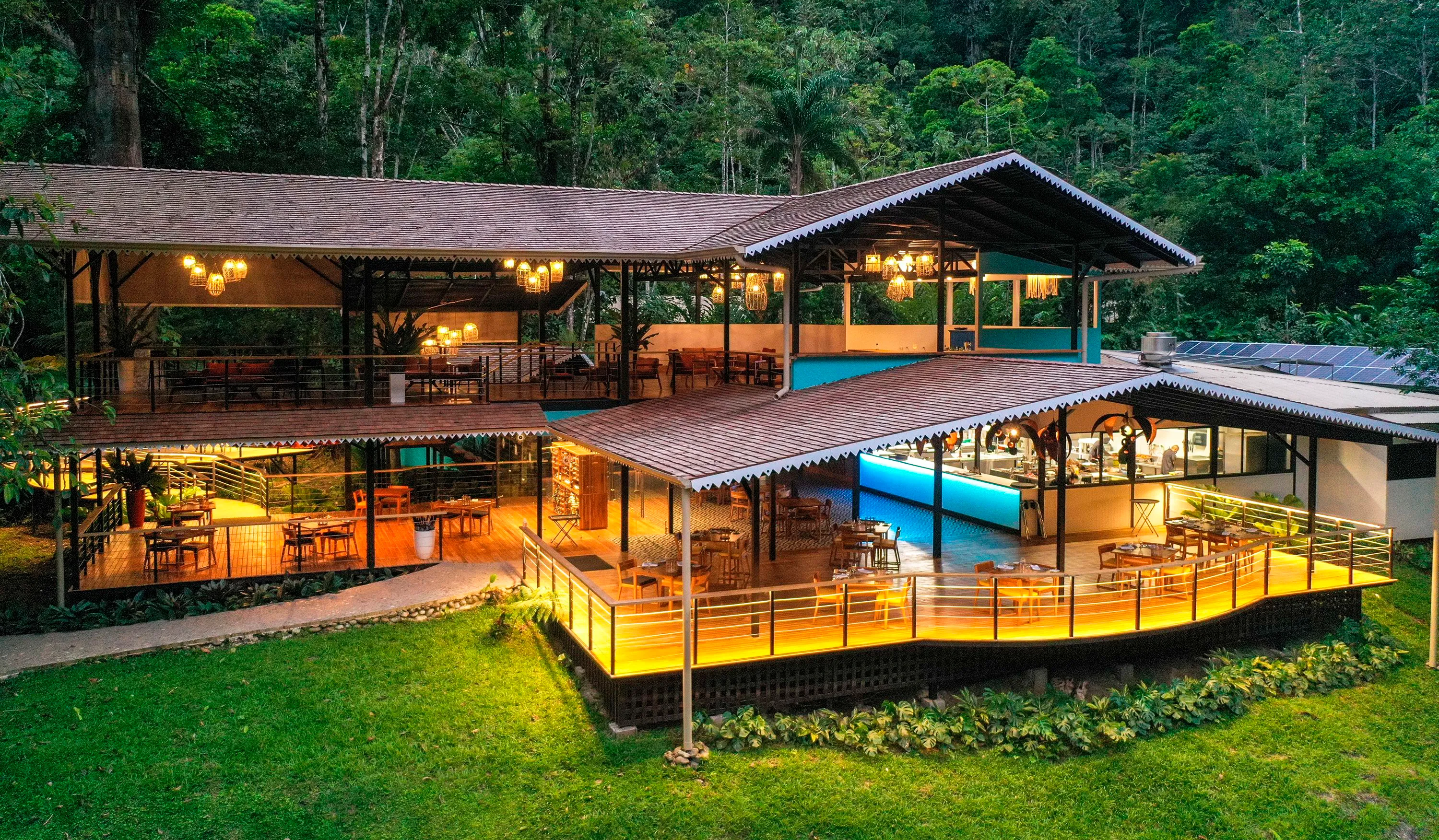 Main lodge view of Pacuare Lodge