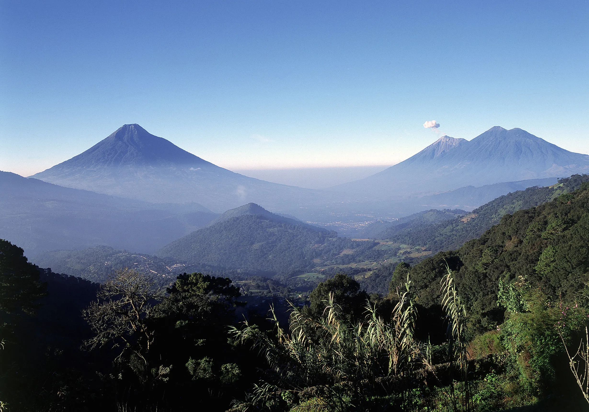 Sunrise volcano view, journey through Guatemala