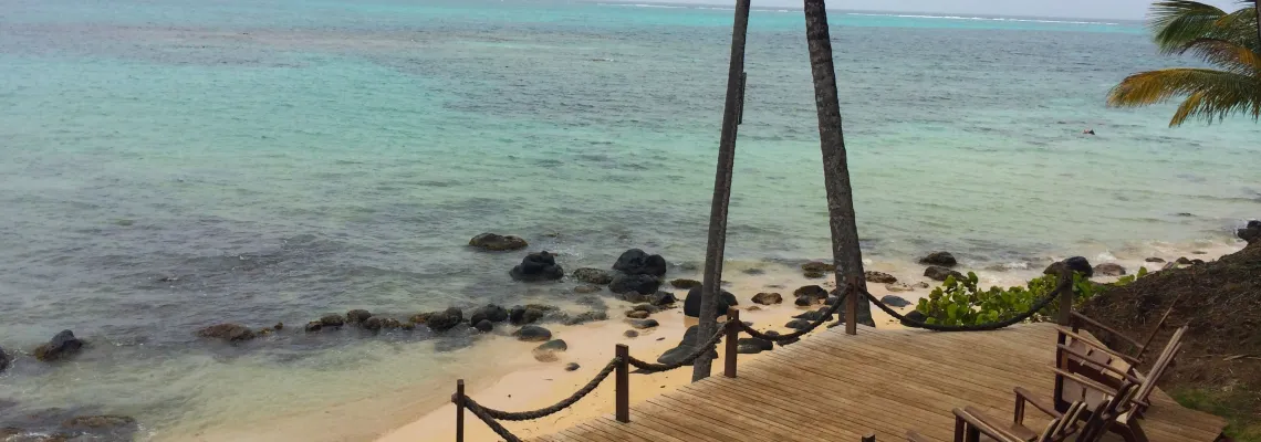 Beach terrace with ocean view.