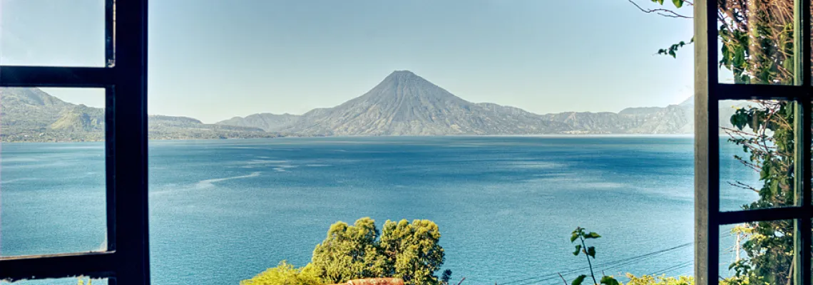 Views of Petén Lake and Volcanoes from the rooms