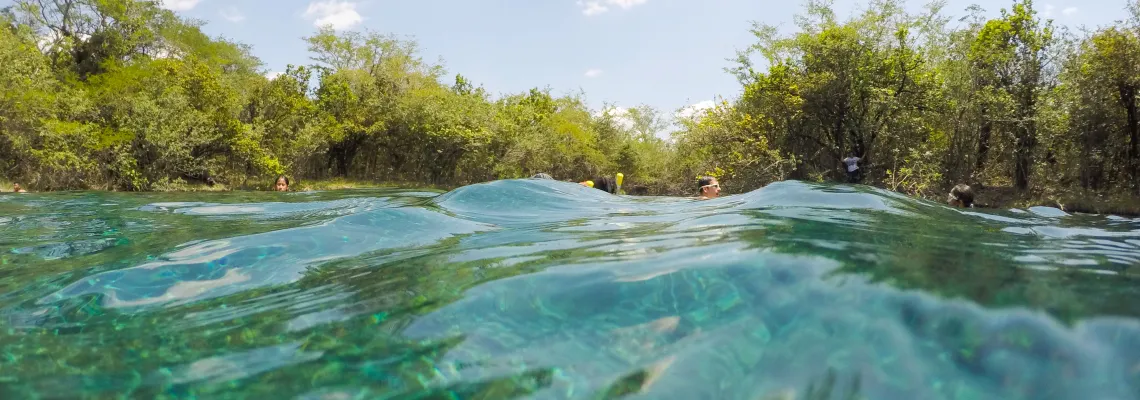 Blue crater snorkeling, adventure through Guatemala