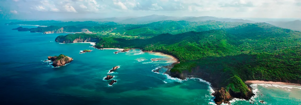 View of the pacific coast line of Nicaragua